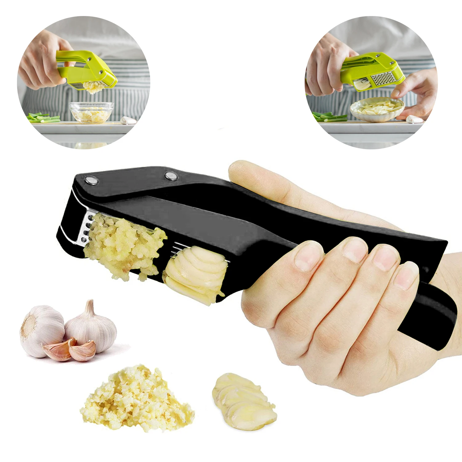 Kitchen Gadgets New - 2 في 1 آلة تقطيع الثوم