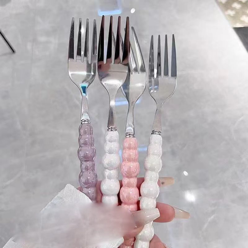 شوكة بمقبض لؤلؤي للحلويات، شوك - مراجعة Kitchen Gadgets Pasta وسعره