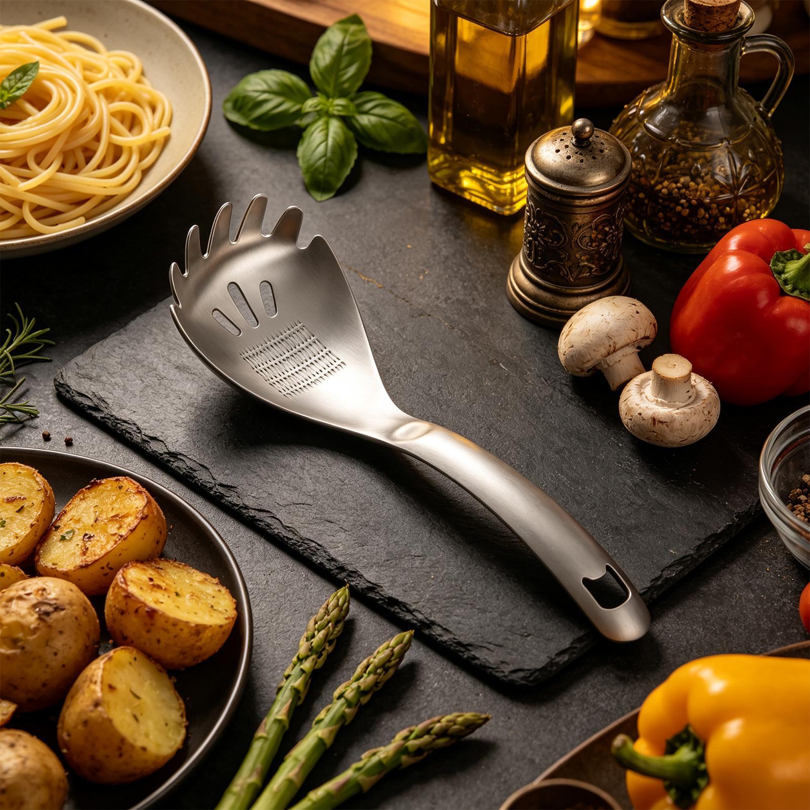 ملعقة طهي معدنية بطول 9 بوصات، - مراجعة Kitchen Gadgets Pasta وسعره