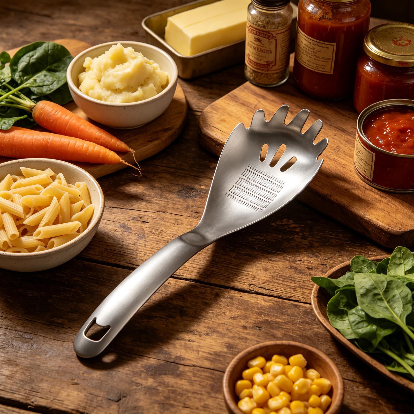 ملعقة طهي معدنية بطول 9 بوصات، - مراجعة Kitchen Gadgets Pasta وسعره