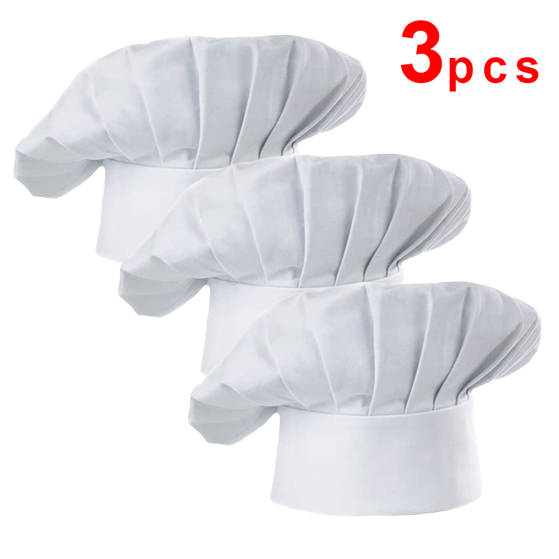 3 قطع قبعات طهاة بيضاء بارتفاع - مراجعة Kitchen Gadgets That Make Life Easier وسعره